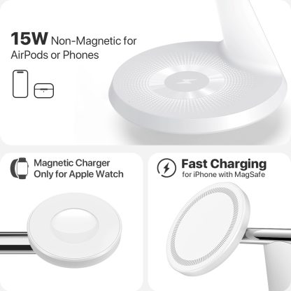3 In 1 Wireless MagSafe Charging Station For Multiple Devices 30W Adapter Included - Image 9