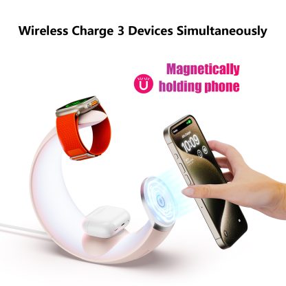 4-in-1 Crescent Magnetic Wireless Charger Stand For Multiple Devices NO Plug - Image 8