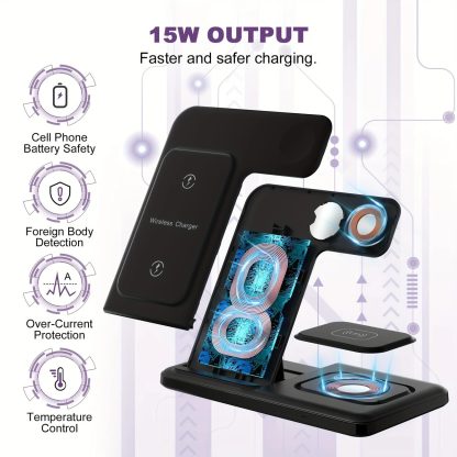 15W Fast Charging Three-in-one Wireless Charger - Image 5