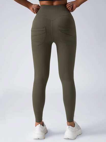 Leggings For Women With Pockets- High Waisted Tummy Control For Workout Running Capri Yoga Pants - Image 2