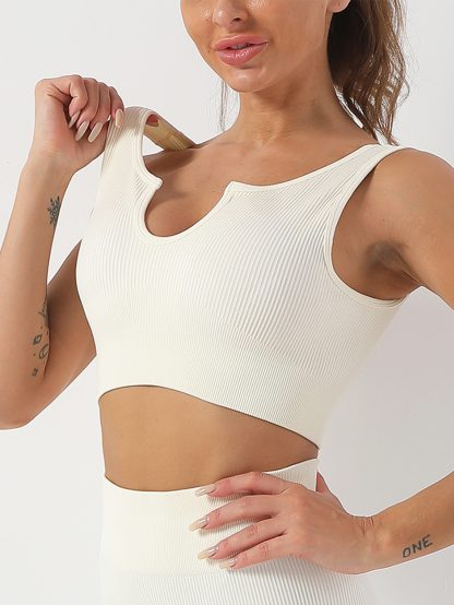 Womens Workout Sets 2 Piece - Seamless Yoga Outfits Shorts And Crop Top Matching Gym Athletic Clothing Set - Image 6