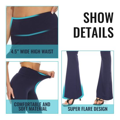 Palazzo Print Flare Leggings, Women's Boho Wide Leg Yoga Pants Flare Leggings For Women - Image 5