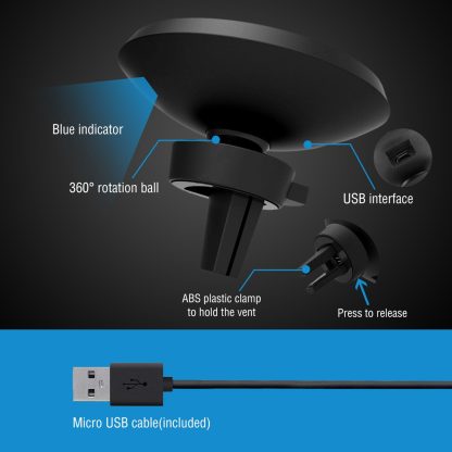 1Pc Magnetic  Qi Wireless Car Charger Car Phone Charger For IOS Phone XS MAX XR Galaxy S10 S9 Tablet GPS Device - Image 10