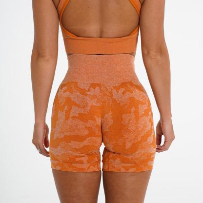 Women's Camo Jacquard Seamless Gym Shorts - Image 6