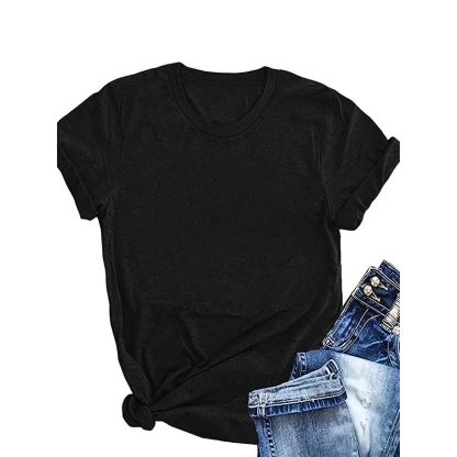 3 Pack Women's Crewneck Tshirts, Casual Summer Loose Basic Short Sleeve Tops Classic Plain Tees Tops For Ladies - Image 4