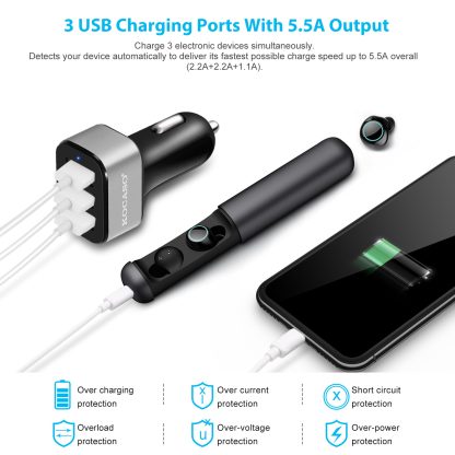 1Pc 3Port USB Car Charger  30W 5.5A For IOS Phone 16 15 14 And More - Image 8