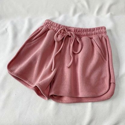 Women's Solid Color Wide Leg Loose And Slim Sports Shorts - Image 7