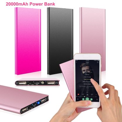 20000mAh Power Bank Ultra-thin External Battery Pack Phone Charger Dual USB Port - Image 9