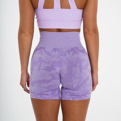 Women's Camo Jacquard Seamless Gym Shorts - Image 4