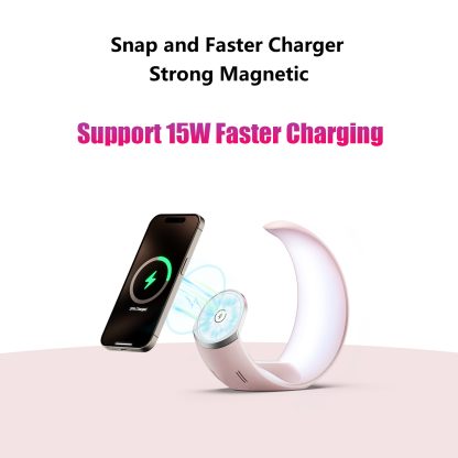 4-in-1 Crescent Magnetic Wireless Charger Stand For Multiple Devices NO Plug - Image 9
