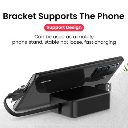 4 In 1 Retractable USB Cable Creative Macaron Type C Micro Cable For I Phone With Phone Stand Charging Data Cable Line Storage Box - Image 6