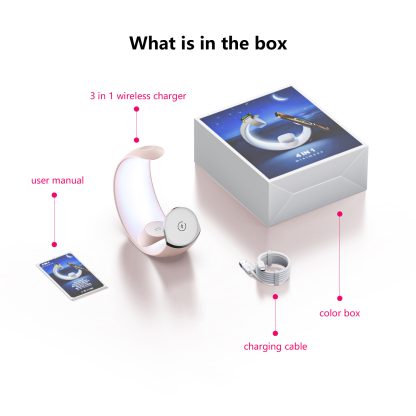 4-in-1 Crescent Magnetic Wireless Charger Stand For Multiple Devices NO Plug - Image 7