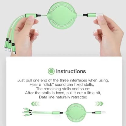 Three-in-one Mobile Phone Data Cable, Free Switching Of Interfaces, Multi-device Charging Is Super Convenient. - Image 5