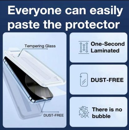 2 Pack For Phone 14, 15 Plus, Pro, Pro Max Matte Screen Protector Glass, HD Clear, Anti Glare, Anti Fingerprint, Shatterproof Sensitive Touch Quick Installation - Image 2