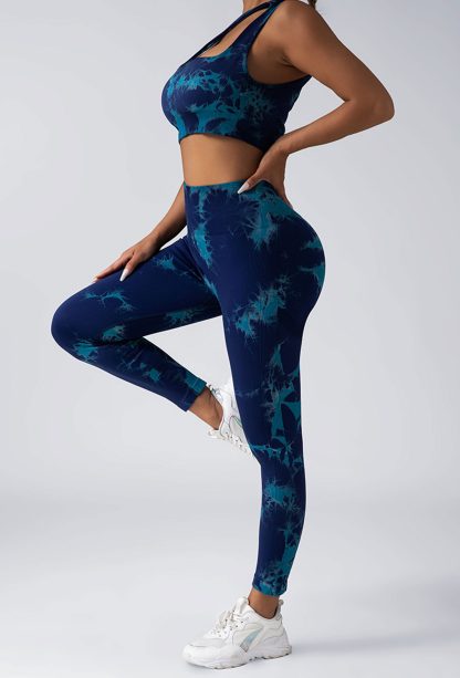 Women Scrunch Workout Leggings Butt Lifting High Waisted Yoga Pants - Tie Dye Seamless Booty Gym Tights - Image 9