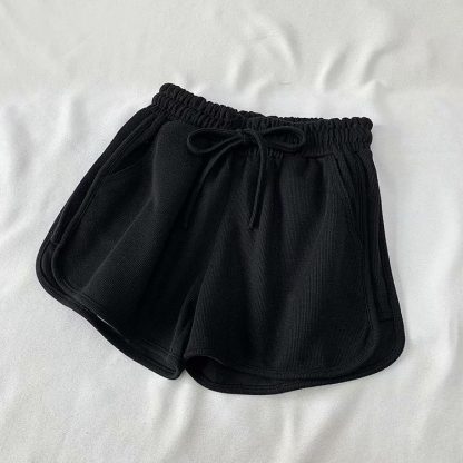 Women's Solid Color Wide Leg Loose And Slim Sports Shorts - Image 6