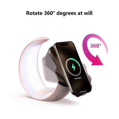 4-in-1 Crescent Magnetic Wireless Charger Stand For Multiple Devices NO Plug - Image 10