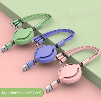 Three-in-one Mobile Phone Data Cable, Free Switching Of Interfaces, Multi-device Charging Is Super Convenient. - Image 7