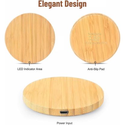 Bamboo Vertical Wireless Charging, Home, Office, Travel Universal, Dual-coil Design, Horizontal And Vertical Screen Can Be Charged, Compatible With All Kinds Of Wireless Charging Equipment - Image 7