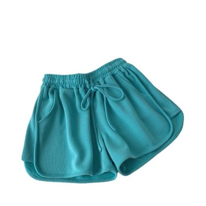 Women's Solid Color Wide Leg Loose And Slim Sports Shorts - Image 4