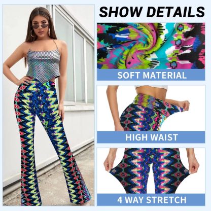 Flare Yoga Pants For Women - Soft High Waist Bootcut Leggings Tall & Long Palazzo Pants For Women - Image 2