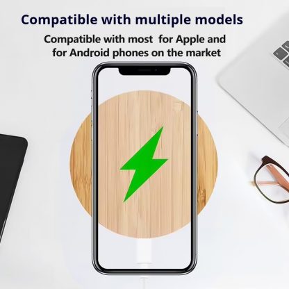 Bamboo Vertical Wireless Charging, Home, Office, Travel Universal, Dual-coil Design, Horizontal And Vertical Screen Can Be Charged, Compatible With All Kinds Of Wireless Charging Equipment - Image 2