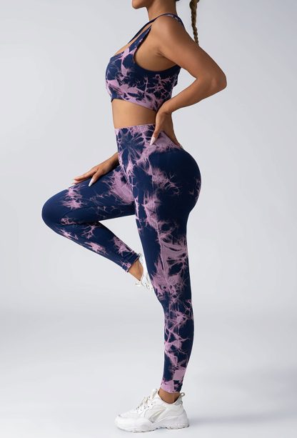 Women Scrunch Workout Leggings Butt Lifting High Waisted Yoga Pants - Tie Dye Seamless Booty Gym Tights - Image 8