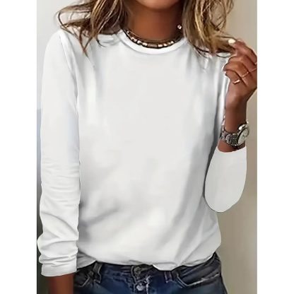 4 Pack Womens T Shirts Long Sleeve Crew Neck Basic Tee Soft Casual Loose Fit Fall Tops Outfits - Image 5