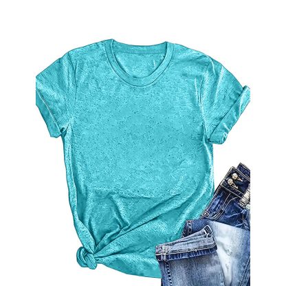 3 Pack Women's Crewneck Tshirts, Casual Summer Loose Basic Short Sleeve Tops Classic Plain Tees Tops For Ladies - Image 2
