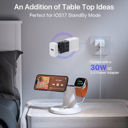 3 In 1 Wireless MagSafe Charging Station For Multiple Devices 30W Adapter Included - Image 10