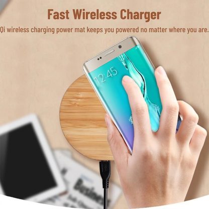Bamboo Vertical Wireless Charging, Home, Office, Travel Universal, Dual-coil Design, Horizontal And Vertical Screen Can Be Charged, Compatible With All Kinds Of Wireless Charging Equipment - Image 9
