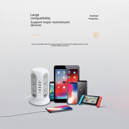 Home Multifunctional Five-hole USB Fast Charging Socket With Wire American Standard Plug, With Overload Protection Function - Image 6