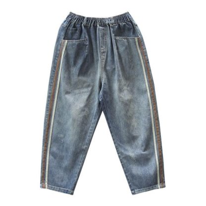 Artsy Side Striped Patchwork Jeans - Image 4