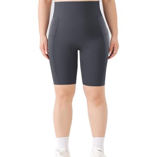 Yoga Pants - Five Points High Waist Slanted Pockets To Tuck The Abdomen Solid Color Dark Gray