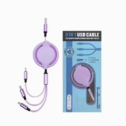 Three-in-one Mobile Phone Data Cable, Free Switching Of Interfaces, Multi-device Charging Is Super Convenient. - Image 2