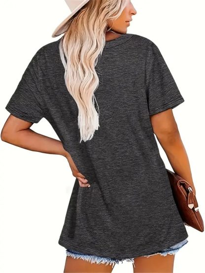 English Letters - Printed Round Neck Vest - Casual And Loose - Daily Wear - Women's Clothing - Image 3
