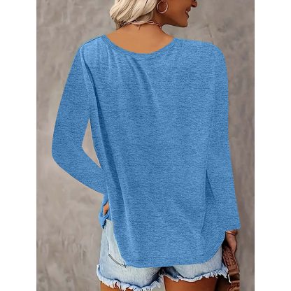 4 Pack Long Sleeve Tops For Women V Neck Dressy Basics Tees Casual Trendy Loose Fit T Shirts - Image 7