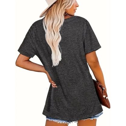 Women's Graphic T Shirts Letter Print Short Sleeve Loose Casual Summer Tops - Image 3
