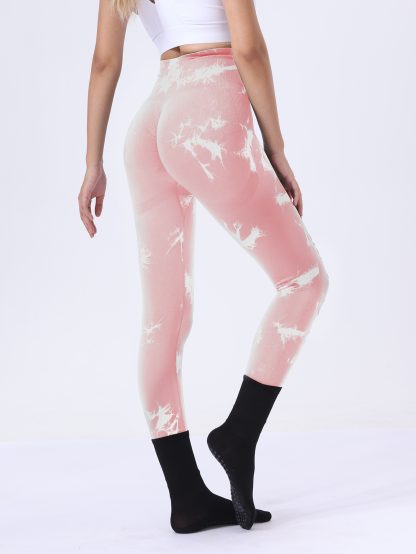 4 Pack Tie-dye Workout Leggings For Women HighWaist Seamless Scrunch Butt Lifting Gym Yoga Pants Elastic Pants - Image 2