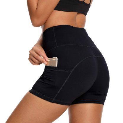 Yoga Pants - Three Points High Waist, 3 Pairs Of Black, Black Tie-dye, Blue Purple Starry Sky - Image 2