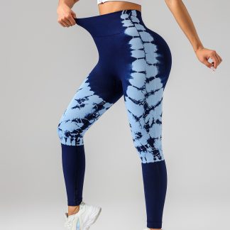 Tie-dye Women's Yoga Leggings With High Waistband, Moisture-Wicking, And Stretchy, Perfect For Outdoor Activities And Fitness