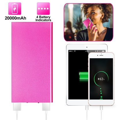 20000mAh Power Bank Ultra-thin External Battery Pack Phone Charger Dual USB Port - Image 6