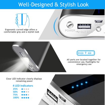 1Pc 12000mAh Portable Charger With Dual USB 3.1A Output Power Bank Ultra-Compact External Battery Pack Fast Charging - Image 5