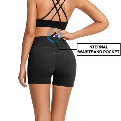 Yoga Pants - Three Points High Waist, 3 Pairs Of Black, Black Tie-dye, Blue Purple Starry Sky - Image 5