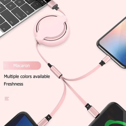 Three-in-one Mobile Phone Data Cable, Free Switching Of Interfaces, Multi-device Charging Is Super Convenient. - Image 6