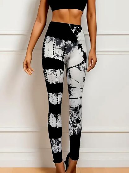 Tie-dye High Waist Tummy Control Butt Lifting Moisture Wicking Quick Drying Seamless Tie Dye Yoga Pants, Running Sports Tight Pants, Women's Activewear - Image 8