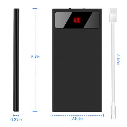1Pc 20000mAh Power Bank Ultra-thin Phone Charger Dual USB Port Flashlight Battery Remain Display - Image 9