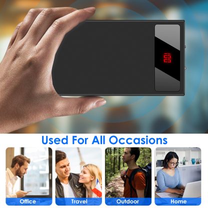 1Pc 20000mAh Power Bank Ultra-thin Phone Charger Dual USB Port Flashlight Battery Remain Display - Image 5