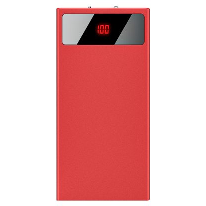 1Pc 20000mAh Power Bank Ultra-thin Phone Charger Dual USB Port Flashlight Battery Remain Display - Image 3